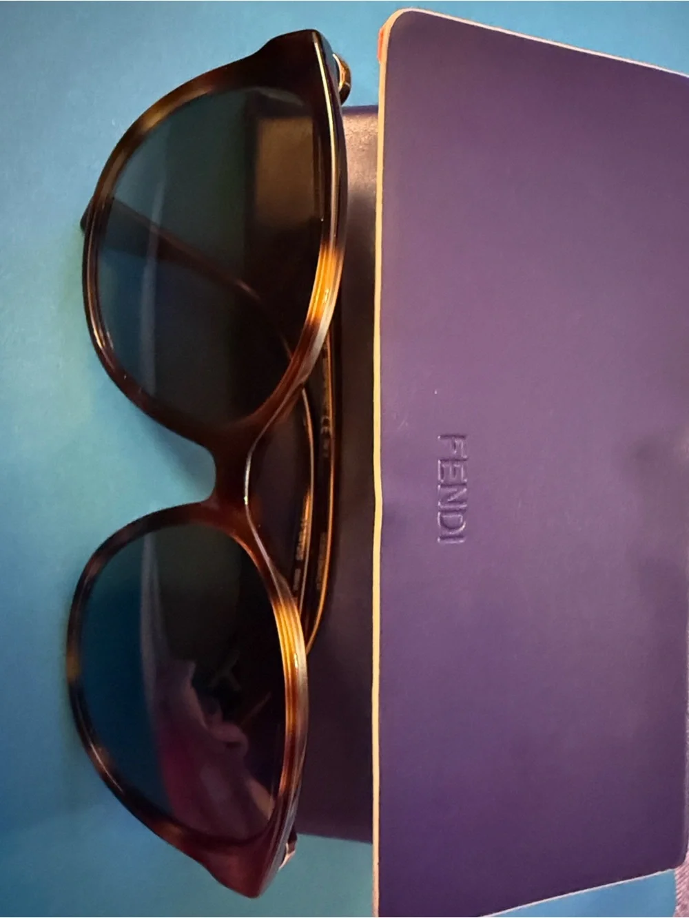 Fendi Tortoiseshell Frame Sunglasses with Dark Lenses